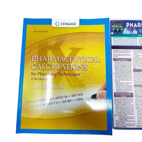 Cengage Pharmaceutical Calculations for Pharmacy Technicians Softcover Book Lot - Picture 3 of 6